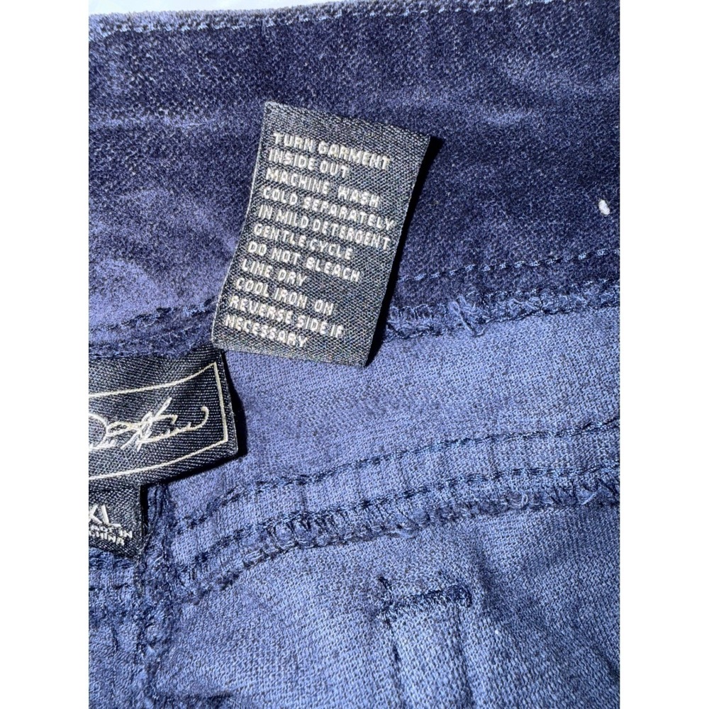 DG2 Diane Gilman Navy Blue Velvet Look Pull On Pants XL - Picture 5 of 7